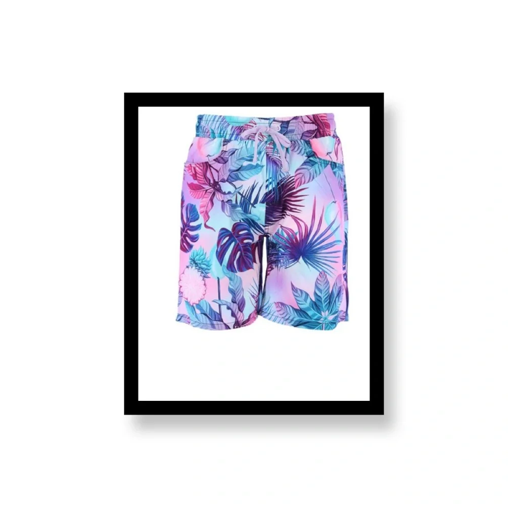 Clearance-Men’s Tropical Floral Swim/Volley Shorts